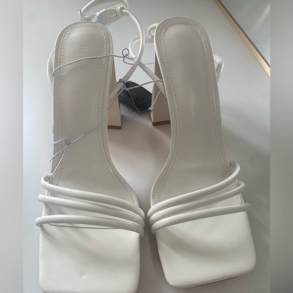 Forever 21 Elegant White Strappy Sandals